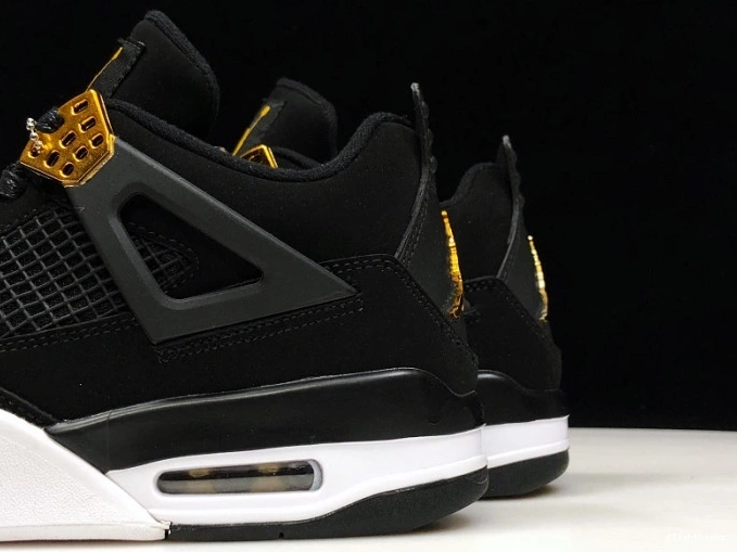 4 Royalty 308497-032 Black Air Jordan Metallic Gold-White 1207